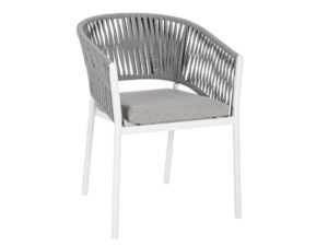 Šedo-bílá látková zahradní židle Bizzotto Florencia