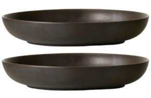 Audo CPH Set dvou tmavě hnědo šedých porcelánových hluboký talířů AUDO NEW NORM 20