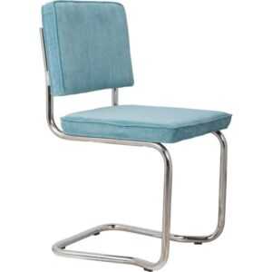 Modrá manšestrová jídelní židle ZUIVER RIDGE KINK RIB