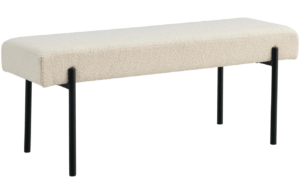 Nordic Living Krémově bílá čalouněná lavice Swipper 100 cm
