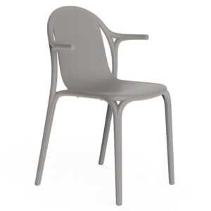 VONDOM Béžovo-šedá plastová jídelní židle BROOKLYN s područkami