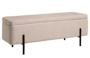 Béžová čalouněná lavice Somcasa Viena 120 cm s úložným prostorem
