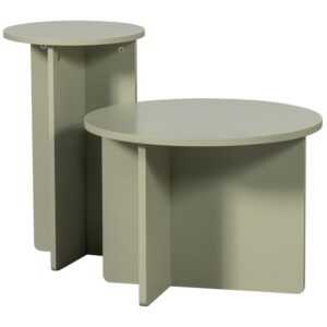 Hoorns Set dvou zelených lakovaných odkládacích stolků Remy 30/48 cm