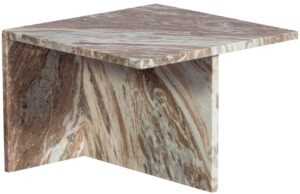 Hoorns Béžový mramorový odkládací stolek Ihax 50 x 50 cm