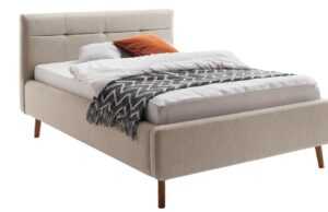 Béžová dvoulůžková postel Meise Möbel Lotte 140 x 200 cm s úložným prostorem