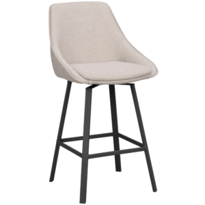 Béžová čalouněná otočná barová židle ROWICO ALISON 65 cm