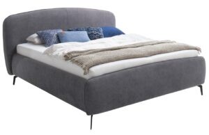 Antracitově šedá čalouněná dvoulůžková postel Meise Möbel Modena 180 x 200 cm