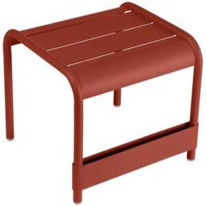 Zemitě červený kovový zahradní odkládací stolek Fermob Luxembourg 44 x 42 cm