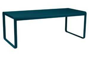 Modrý kovový stůl Fermob Bellevie 196 x 90 cm