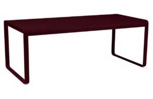 Třešňově červený kovový stůl Fermob Bellevie 196 x 90 cm