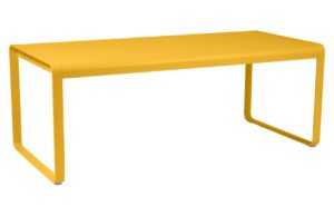 Žlutý kovový stůl Fermob Bellevie 196 x 90 cm