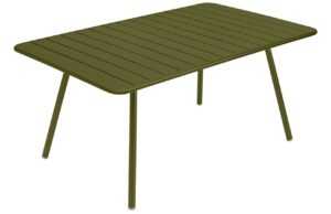 Zelený kovový stůl Fermob Luxembourg 165 x 100 cm - odstín pesto
