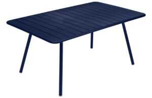 Tmavě modrý kovový stůl Fermob Luxembourg 165 x 100 cm