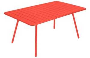 Oranžový kovový stůl Fermob Luxembourg 165 x 100 cm