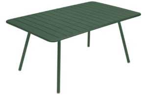 Tmavě zelený kovový stůl Fermob Luxembourg 165 x 100 cm