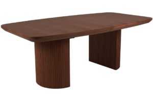 Tmavě hnědý dubový rozkládací jídelní stůl MICADONI Mana 200/300 x 110 cm