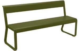 Zelená kovová lavice s opěrkou Fermob Bellevie 161 cm - odstín pesto