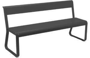 Černá kovová lavice s opěrkou Fermob Bellevie 161 cm