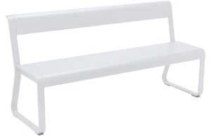 Bílá kovová lavice s opěrkou Fermob Bellevie 161 cm