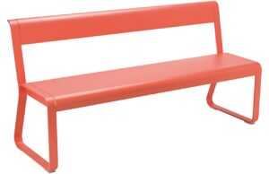 Oranžová kovová lavice s opěrkou Fermob Bellevie 161 cm