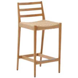 Dubová barová židle Kave Home Analy 70 cm s výpletem