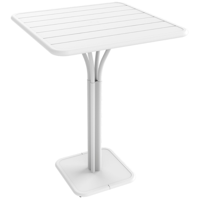 Bílý kovový barový stůl Fermob Luxembourg Pedestal 80 x 80 cm